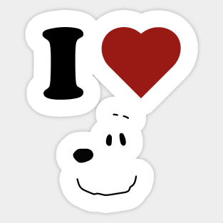 I LOVE SNOOPY Sticker
